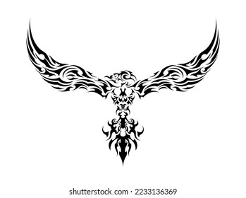 fairy tale phoenix bird abstract tattoo art symbol sticker