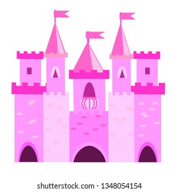 Cute Pink Princess Queen Royal Castle Stock Vector (Royalty Free ...