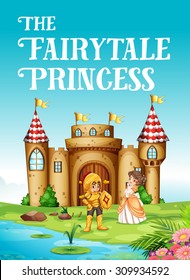 Fairy tale princess and knight illustration