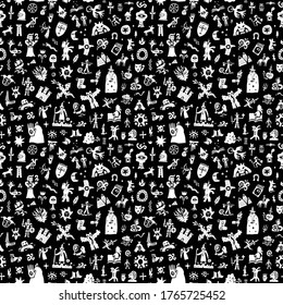 
fairy tale - seamless vector background, vector illustration silhouettes
