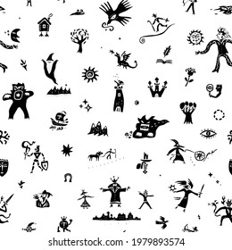 fairy tale seamless vector background 