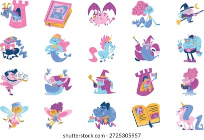 Fairy Tale And Story Illustrations Vector Illustration. Illustration symbol design template for web mobile UI element.