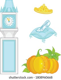 Fairy tale theme. Collection of decorative design elements. Isolated objects svg