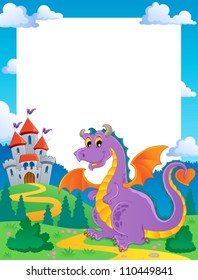 Fairy tale theme frame 1 - vector illustration.
