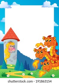 Fairy tale theme frame 5 - eps10 vector illustration.