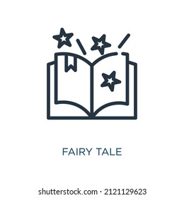 fairy tale thin line icon. tale, magic linear icons from fairy tale concept isolated outline sign. Vector illustration symbol element for web design and apps.