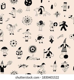  fairy tale , wizard  -seamless background