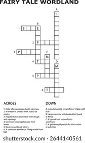 E Conto de fadas Palavra Pesquisar Puzzle Atividade Planilha Educação Palavras cruzadas Crianças