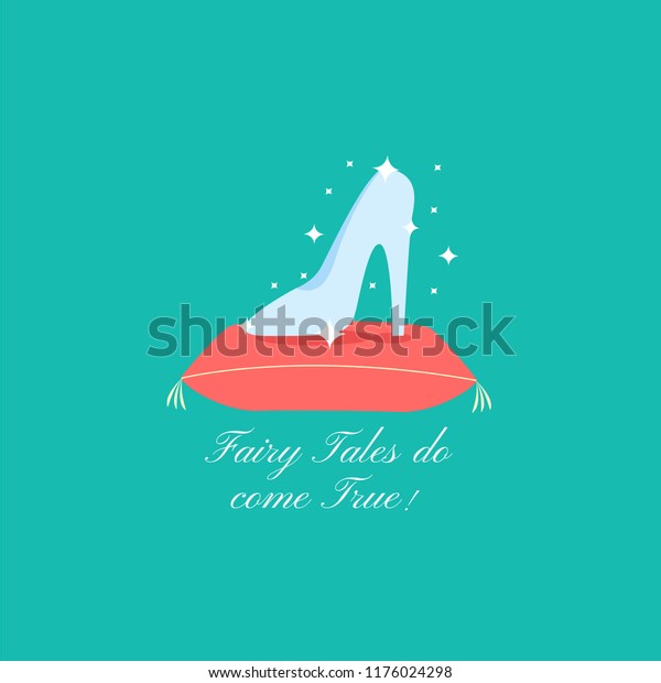 fairy tales do come true font text. wedding card\
invitation isolated. save the date flat design. princess cinderella\
heels & evening shoe concept cartoon. glass slipper vector.\
marry me & fall in\
love