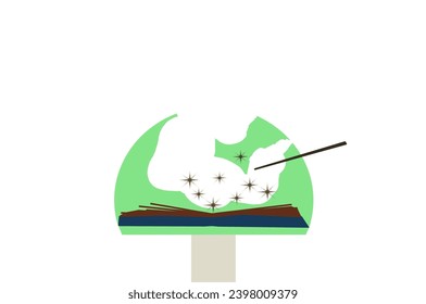 Fairy tales  from open book 