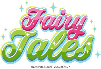 Fairy tales text for banner design illustration