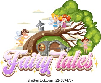 Fairy tales text design illustration