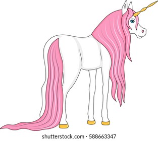 Fairy unicorn with pink mane 