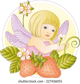 Fairy. Vector illustration of fairy. Gradient and solid fill only, no gradient mech. 