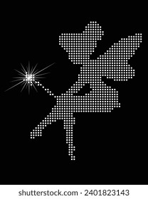 Diseño de camisetas de Fairy Vector Rhinestone