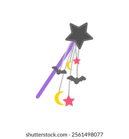 Fairy Wand, Halloween Vector Illustration, Isolated