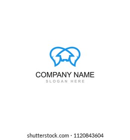 fairy wing house dream cloud home vector logo design element symbol