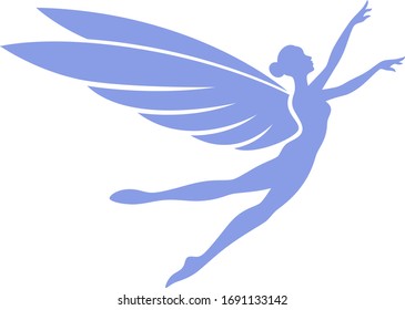 Fairy with wings on a white background