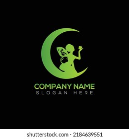 Fairy Woman  logo vector illustration design