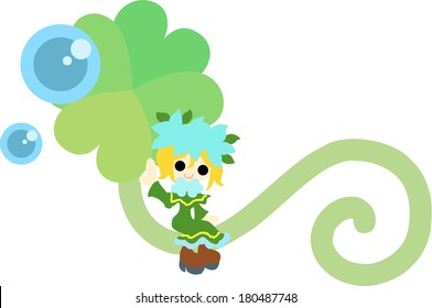 The fairy of a young leave symbolizing environment and nature.