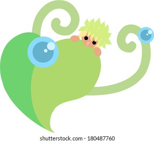The fairy of a young leave symbolizing environment and nature.