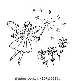 fairy-coloring-pages, this is a editable file
