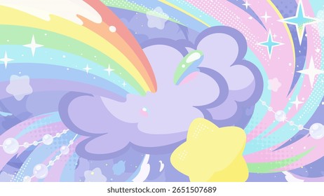 Ilustração de fundo de conto de fadas para unicórnios_16:9