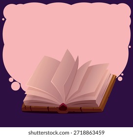 Libro de cuento de hadas. extensión de libro grueso con muchas páginas y espacio para texto personal