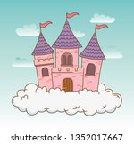 fairytale castle in the clouds scene