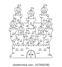 Fairytale Castle Coloring Book Page Kids Stock Vector (Royalty Free ...