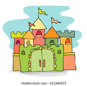 fairytale castle doodle
