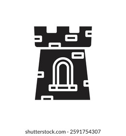 Fairytale Castle Filled Icon Vector Illustration