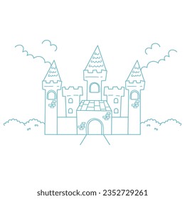 fairytale castle hand drawn design