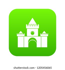 Fairytale castle icon digital green for any design isolated on white vector illustration