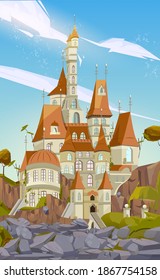 Fairytale castle on the hill