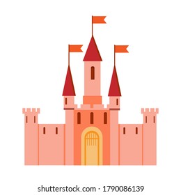 Fairytale castle on the white background