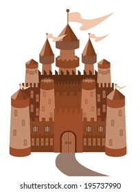 Fairy-tale castle on white background. vector illustration.