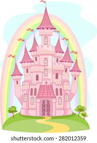 FairyTale castle and Rainbow