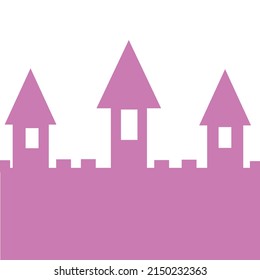 Fairytale castle tower on white background 