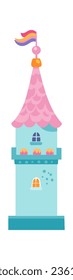 Fairytale Castle Tower Vector Illustration