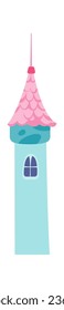 Fairytale Castle Tower Vector Illustration