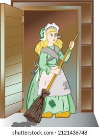 Fairytale Charakter Aschenputtel. Vektorgrafik.