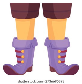 Fairytale character legs. Magical dwarf feet cartoon icon