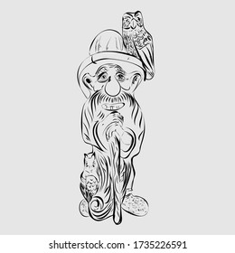 
fairytale character, old man in the forest