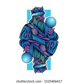 Fairy-tale character for playing cards on a white background. Cartoon style. Vector.
