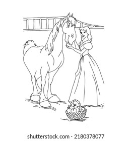 Fairytale coloring book pages for kids age 2-10