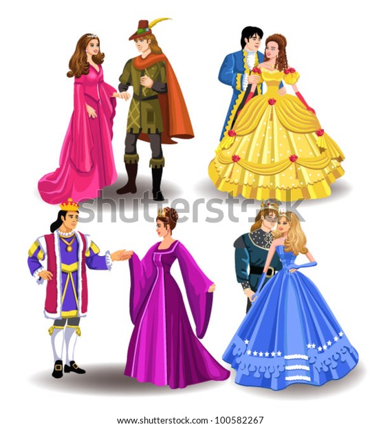 Fairytale Couples Stock Vector (Royalty Free) 100582267