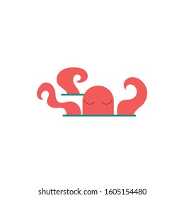 fairytale craken octopus character icon vector illustration design