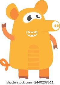 Fairytale creature. Fantasy animal character. Funny animal