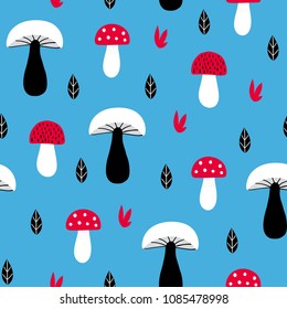 Fairytale cute seamless pattern. Color vector background. Illustration. Design for T-shirt, textile and prints.